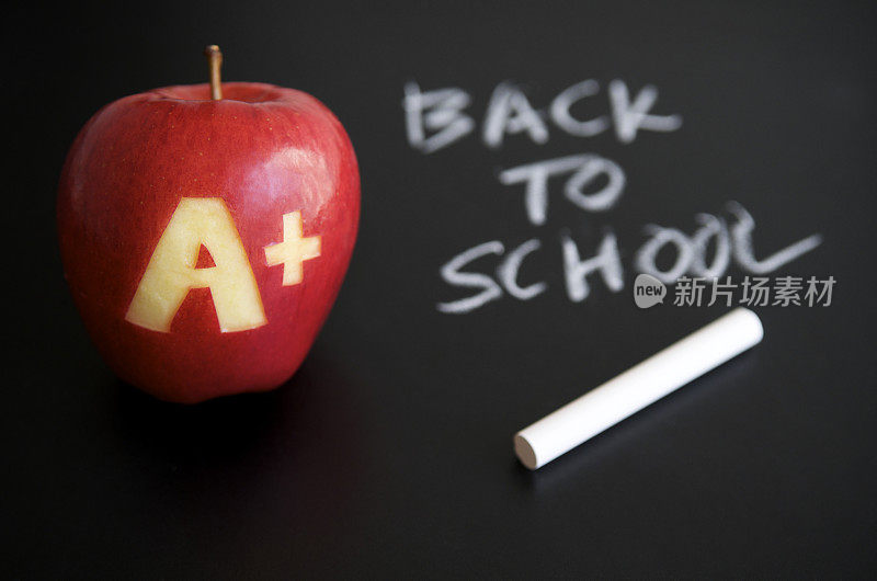 返回学校信息w A+苹果和粉笔